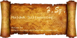 Haldek Szilveszter névjegykártya
